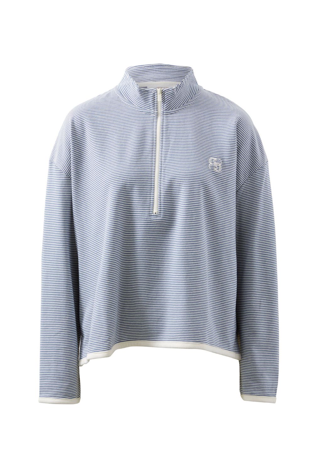 BOXY ZIP SWEAT - MOONLIGHT STRIPE