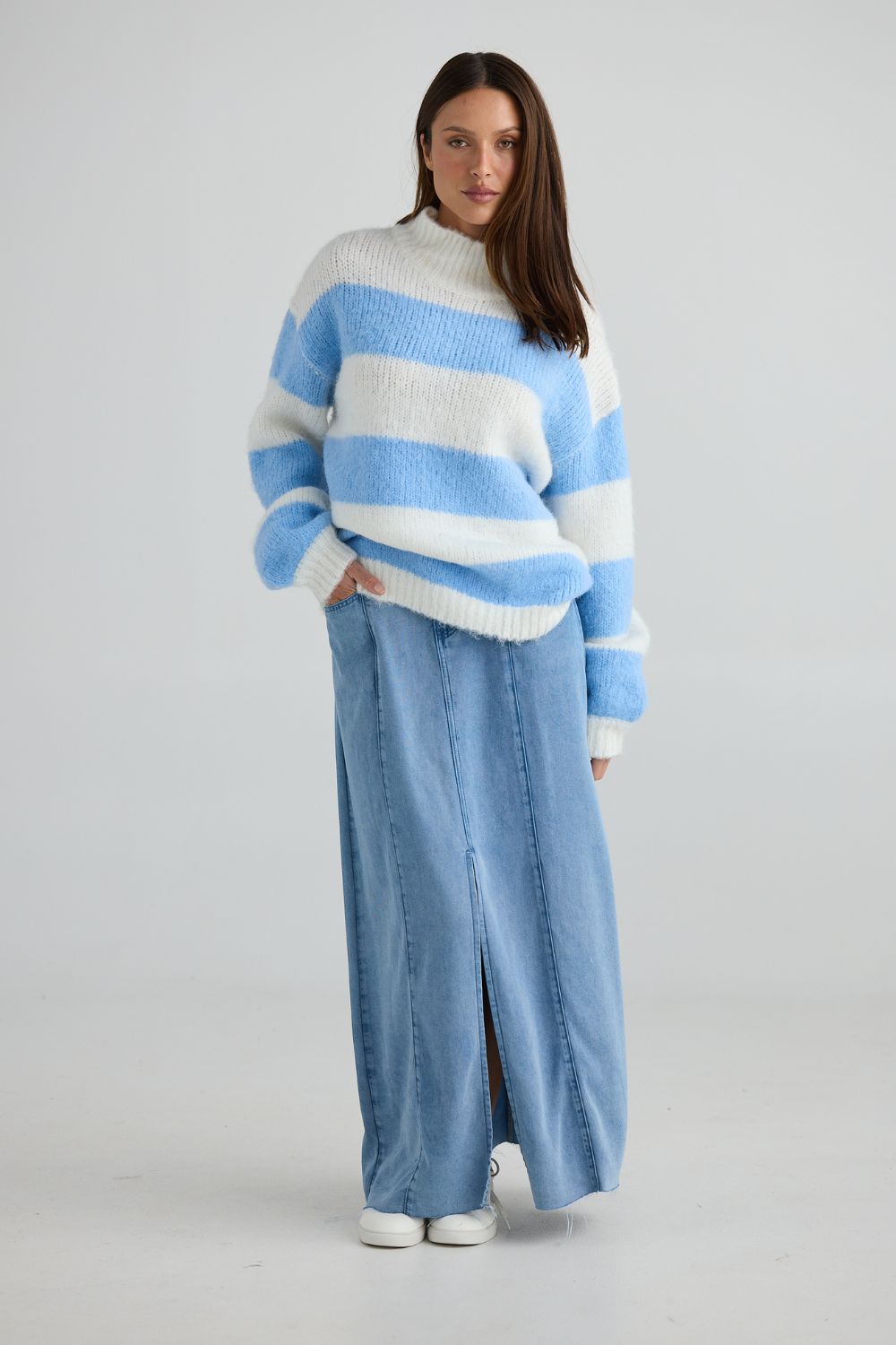 Island Knit - Blue Stripe