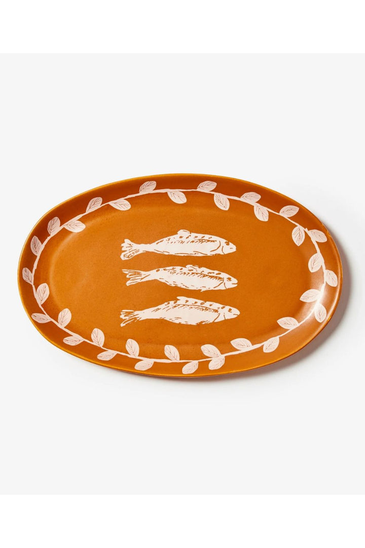 Sardines Tan Oval Plate