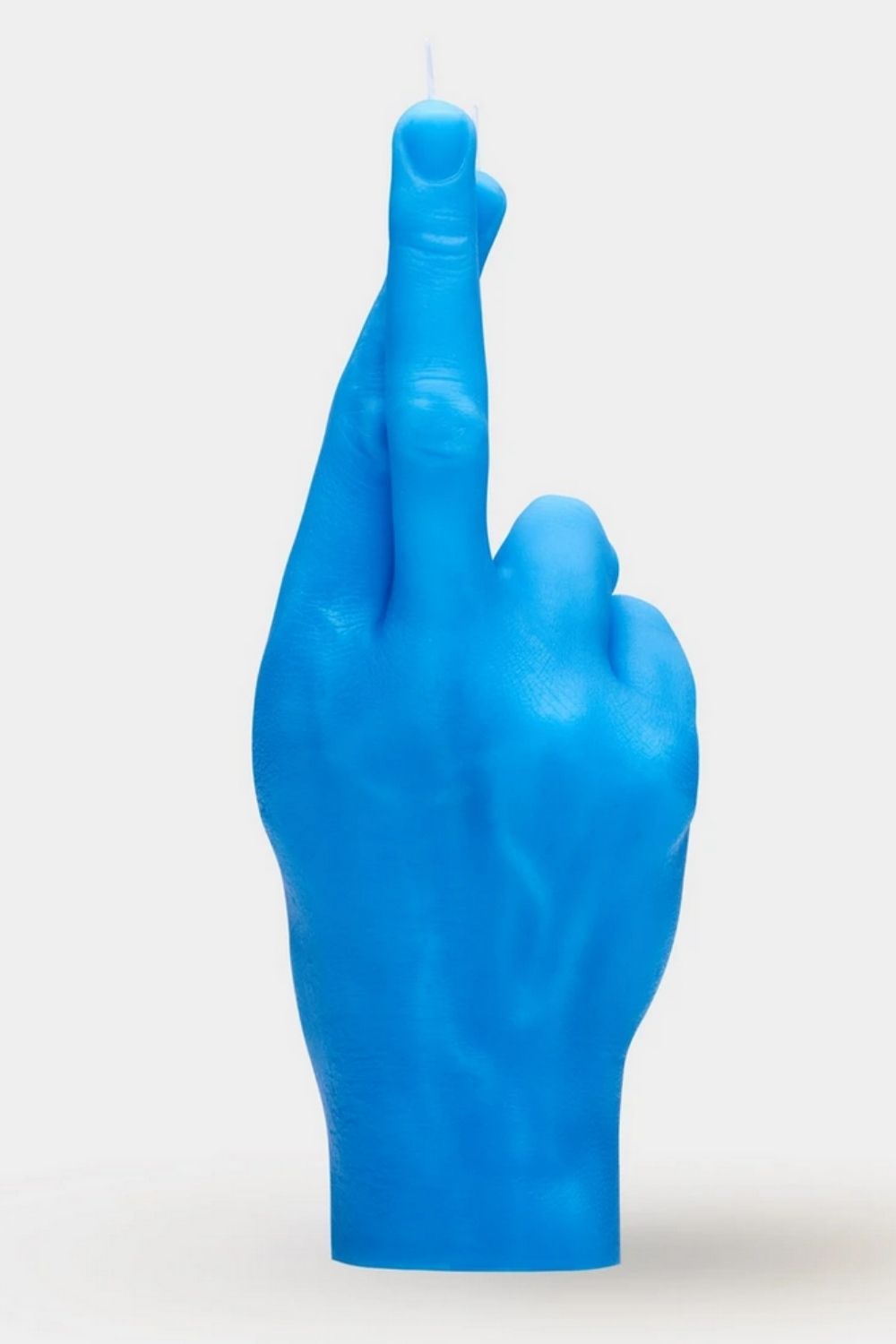 "CROSSED FINGERS" CANDLE HAND GESTURE BLUE